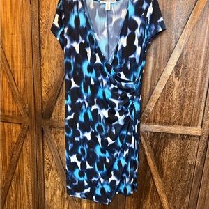 Maggy London Blue and Black Midi Dress